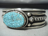 Native American Important Famous Al Jake High Grade Turquoise Sterling Silver Bracelet-Nativo Arts