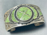Best Native American Navajo Very Rare Gaspeite Sterling Silver Inlay Bracelet-Nativo Arts