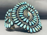 Native American One Of The Most Unique Vintage Navajo Turquoise Sterling Silver Bracelet-Nativo Arts