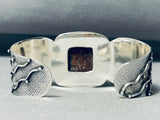 Jaw Dropping Dinosaur Bone Fossil Sterling Silver Bracelet Cuff-Nativo Arts