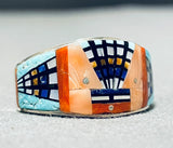 One Of The Most Intricate Ever Native American Navajo Turquoise Sterling Silver Ring-Nativo Arts