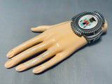 Most Detailed Silver Bead Vintage Native American Navajo Kachina Sterling Silver Bracelet-Nativo Arts
