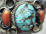 Authentic Vintage Native American Navajo Blue Diamond Turquoise Sterling Silver Bracelet-Nativo Arts