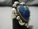 Native American Important Touchine Family Heart Of Lapis Sterling Silver Ring-Nativo Arts