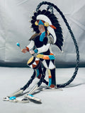One Of The Biggest Vintage Native American Zuni Turquoise Sterling Silver Bolo Tie-Nativo Arts