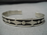 Important Vintage Native American Navajo Nora Bill Altering Moon Sterling Silver Bracelet Cuff-Nativo Arts