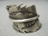 Incredible Navajo Sterling Silver Feather Ring Native American-Nativo Arts