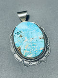 Rare Turquoise Vintage Native American Navajo Sterling Silver Pendant-Nativo Arts