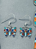 The Best Southwestern Sterling Silver Turquoise Inlay Butterfly Necklace-Nativo Arts