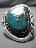 Magnificent Vintage Native American Navajo Dynamic Royston Turquoise Sterling Silver Ring-Nativo Arts