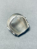 Mens Authentic Bear Vintage Native American Navajo Turquoise Sterling Silver Ring-Nativo Arts