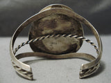 Fat Teardrop Vintage Native American Navajo Carico Lake Turquoise Sterling Silver Bracelet-Nativo Arts