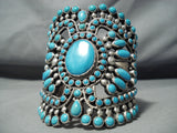 One Of The Biggest Best Native American Navajo Turquoise Sterling Silver Bracelet-Nativo Arts
