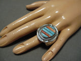 Amazing Vintage Native American Navajo Turquoise Sterling Silver Eddy Chaco Ring-Nativo Arts
