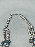 247 Gram Bisbee Turquoise Vintage Native American Navajo Sterling Silver Suqash Blossom Necklace-Nativo Arts