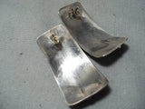 Fantastic Vintage Native American Navajo Sleeping Beauty Turquoise Sterling Silver Earrings Old-Nativo Arts