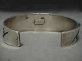 One Of Best Multi Technique Vintage Native American Navajo Turquoise Sterling Silver Bracelet-Nativo Arts