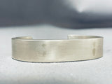 Fabulous Vintage Native American Navajo Sterling Silver Solid Heavy Bracelet-Nativo Arts
