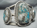 Important Vintage Native American Navajo Old Morenci Turquoise Sterling Silver Bracelet-Nativo Arts