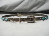 One Of Best Vintage Native American Navajo Hat Concho Belt Sterling Silver Turquoise Old-Nativo Arts