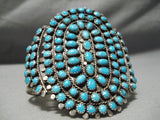 Museum Vintage Native American Navajo Tears Of Turquoise Sterling Silver Bracelet Old-Nativo Arts