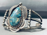 Gilbert Turquoise Rare Mine Vintage Native American Navajo Turquoise Sterling Silver Bracelet-Nativo Arts