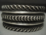 Extremely Detailed Vintage Navajo 112 Grams Native American Jewelry Silver Bracelet-Nativo Arts