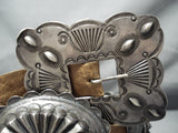 Early Hand Forged Sterling Silver Vintage Native American Navajo Concho Belt Old-Nativo Arts