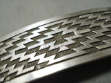 Important Vintage Native American Navajo Dan Jackson Sterling Silver Pattern Hair Barrette Clip-Nativo Arts