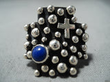 Amazing Navajo Lapis Sterling Silver Ring Native American Old-Nativo Arts