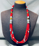 Authentic Singer Coral Native American Navajo Sterling Silver Turquoise Necklace-Nativo Arts
