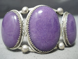 One Of The Best Vintage Native American Navajo Sugulite Sterling Silver Bracelet-Nativo Arts