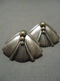 Native American Exceptional Vintage Cherokee 18k Gold David Dean Sterling Silver Earrings-Nativo Arts