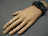 Best Vintage Native American Navajo Chrysocolla Sterling Silver 1930's Bracelet-Nativo Arts