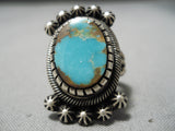 Important Vintage Native American Navajo Royston Turquoise Sterling Silver Ring-Nativo Arts