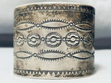 Native American Early 1900's Hand Tooled Vintage Sterling Silver Bracelet Cuff-Nativo Arts