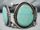 Huge Heavy Vintage Native American Navajo Royston Turquoise Sterling Silver Bracelet-Nativo Arts