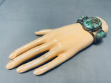 Opulent Vintage Native American Navajo 3 Stone Turquoise Sterling Silver Bracelet Cuff Old-Nativo Arts