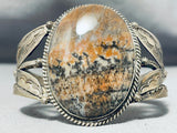Authentic Early Vintage Native American Navajo Petrified Wood Sterling Silver Bracelet-Nativo Arts