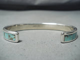 Gorgeous Zuni #8 Turquoise Mine Sterling Silver Bracelet Native American-Nativo Arts