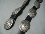 Magnificent Vintage Navajo Native American Sterling Silver Concho Belt Old-Nativo Arts