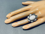 Native American Unforgettable Vintage White Buffalo Turquoise Sterling Silver Ring-Nativo Arts