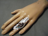 Amazing Vintage Zuni Native American Inlay Turquoise Sterling Silver Ring-Nativo Arts