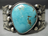 Opulent Vintage Native American Navajo Carico Lake Turquoise Sterling Silver Bracelet-Nativo Arts