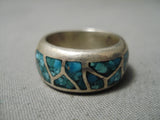 Inlay Master Vintage Navajo Sterling Silver Native American Ring Old-Nativo Arts