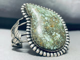 Mind Boggling Vintage Native American Navajo Green Spiderweb Turquoise Sterling Silver Bracelet-Nativo Arts