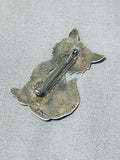 Kitty Cat Sweet Whimsical Vintage Native American Navajo Sterling Silver Pin-Nativo Arts