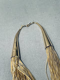 Gorgeous Gold Vintage Native American Navajo 100 Strand Sterling Silver Heishi Necklace-Nativo Arts