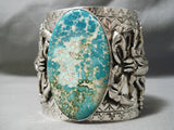 Colossal Scorpion Native American Gilber Turquoise Sterling Silver Bracelet-Nativo Arts