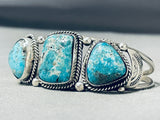 Important Jo Tso Native American Navajo Pilot Mountain Turquoise Sterling Silver Bracelet-Nativo Arts
